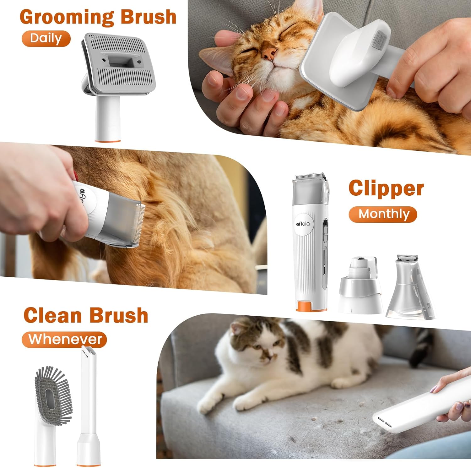 Afloia Professional Pet Grooming Kit with Vacuum - Includes Dog Clippers, Nail Trimmer and Grinder, and Shedding Brush