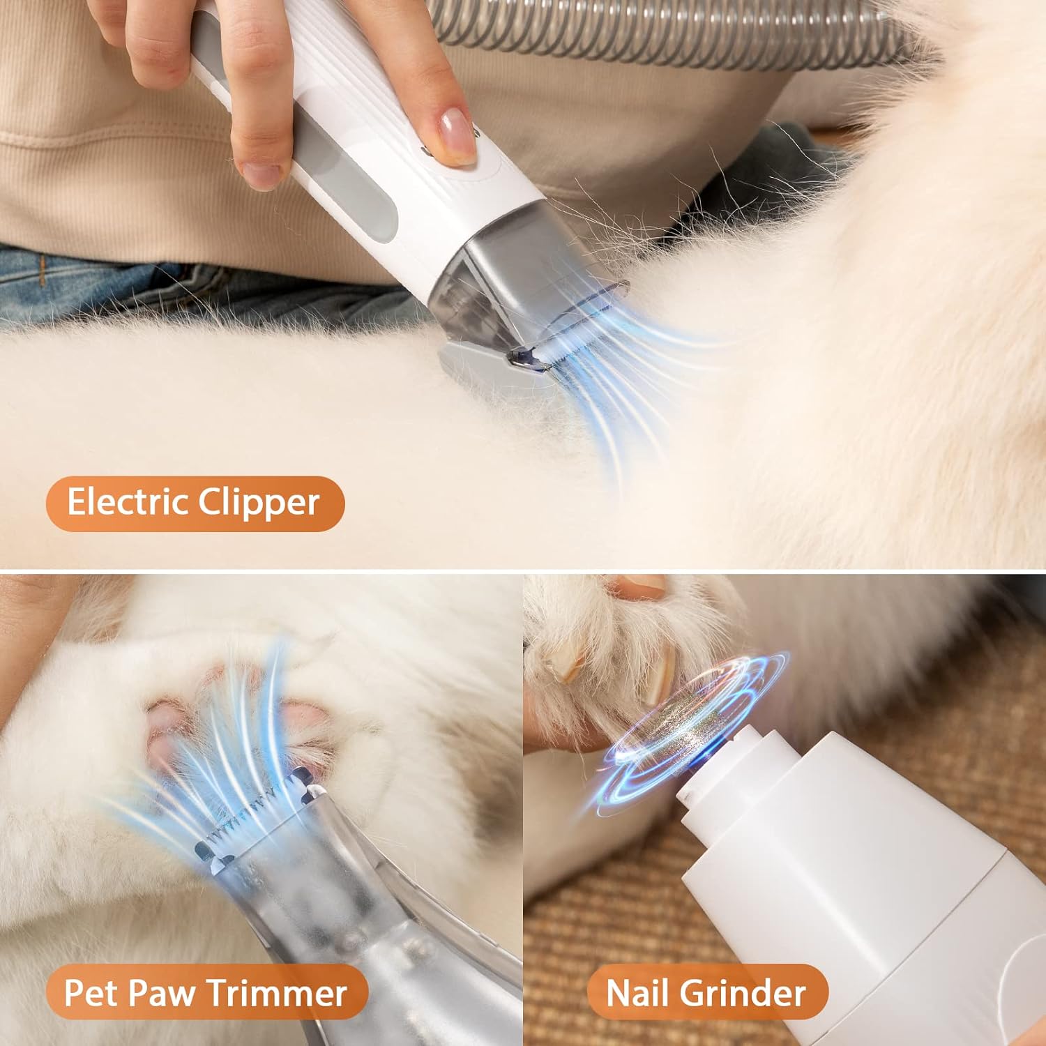 Afloia Professional Pet Grooming Kit with Vacuum - Includes Dog Clippers, Nail Trimmer and Grinder, and Shedding Brush