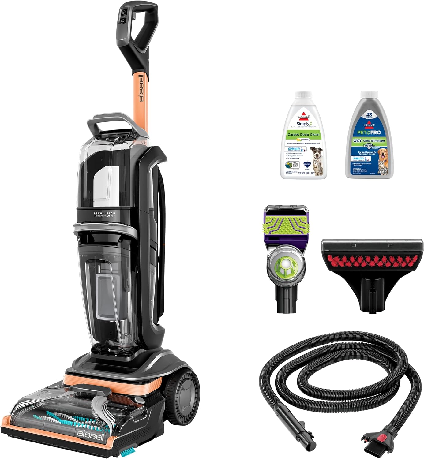 BISSELL Revolution HydroSteam Pet Carpet Cleaner – Professional Upright Deep Cleaner