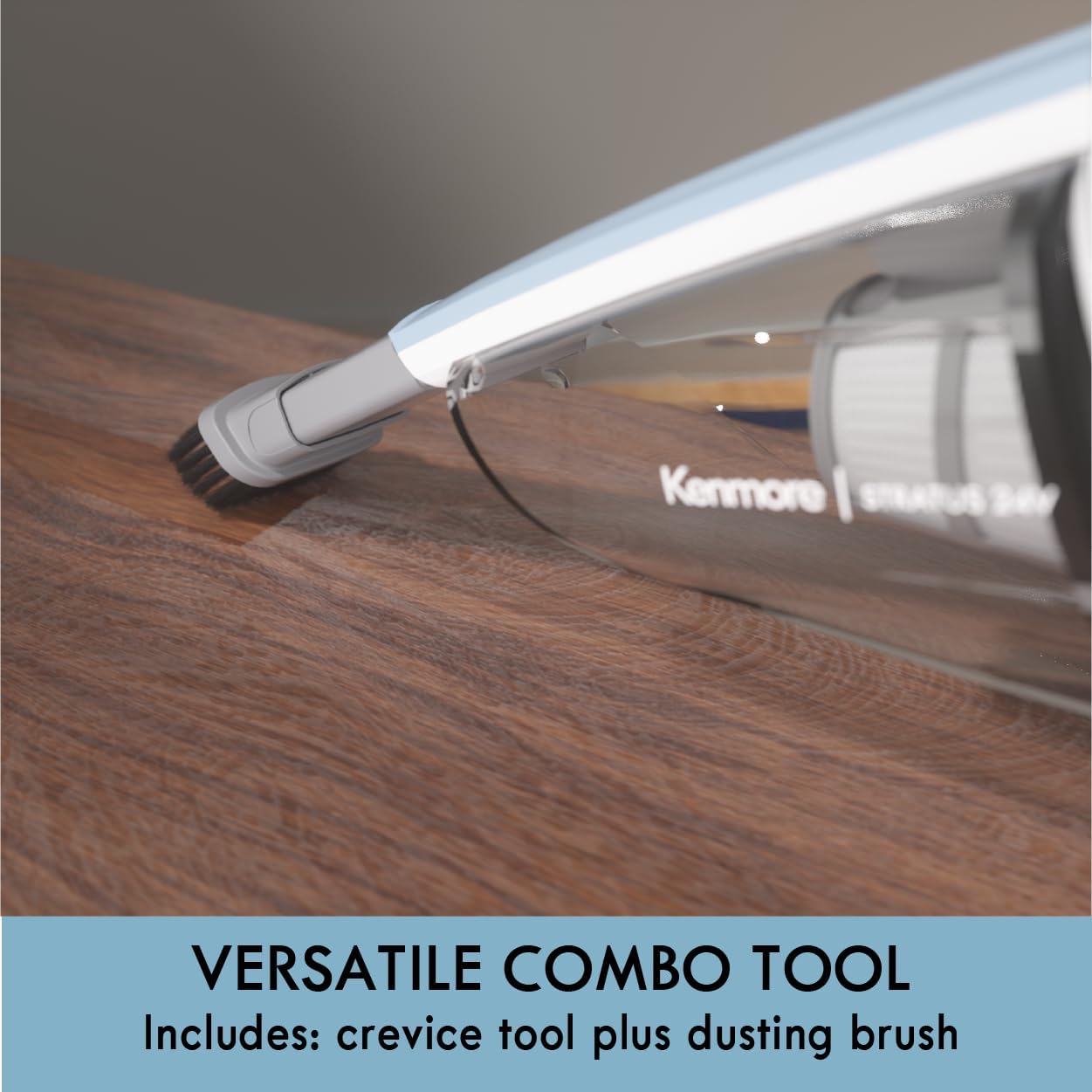 Kenmore DS1020 16V Cordless Stick Vacuum, Lightweight 2-in-1 Handheld with LED Headlight