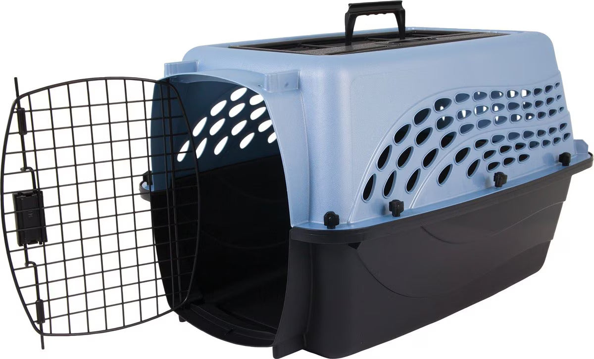 Petmate Two-Door Small Dog & Cat Carrier - Top and Front Loading, Eco-Friendly Design, 24-Inch Length, For Pets Up to 15 Pounds