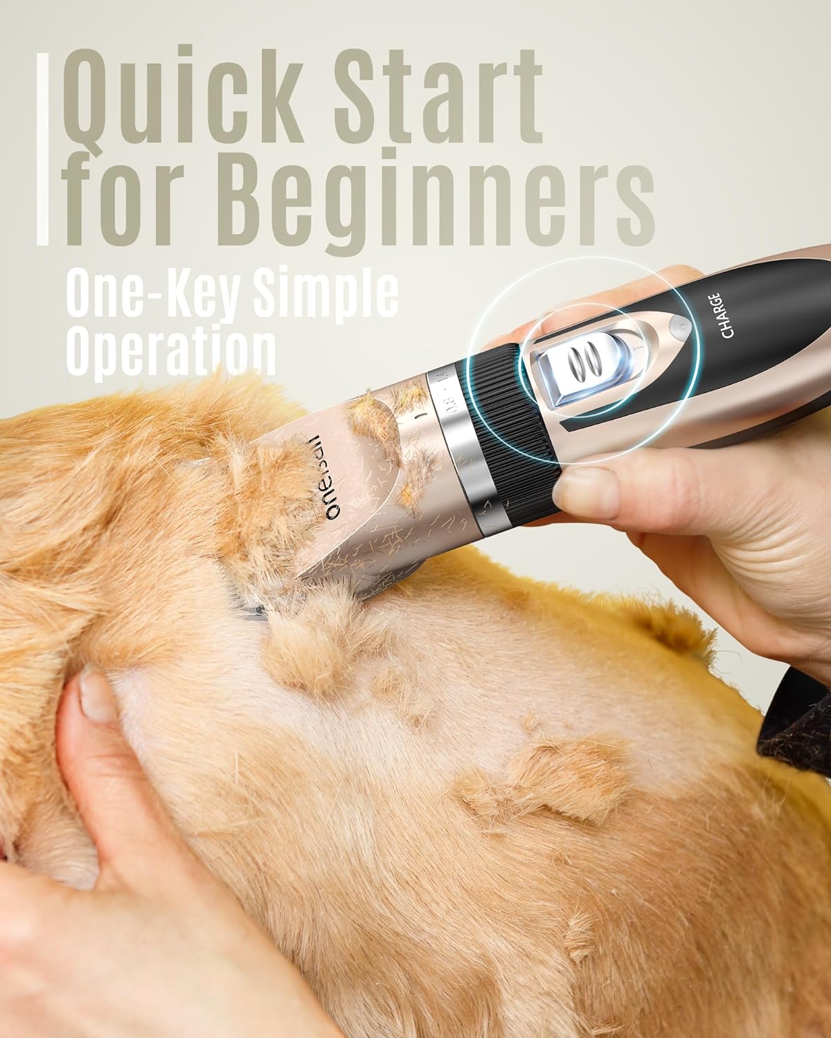 Oneisall Low-Noise Rechargeable Cordless Dog & Cat Clippers - Quiet & Efficient Pet Grooming Kit