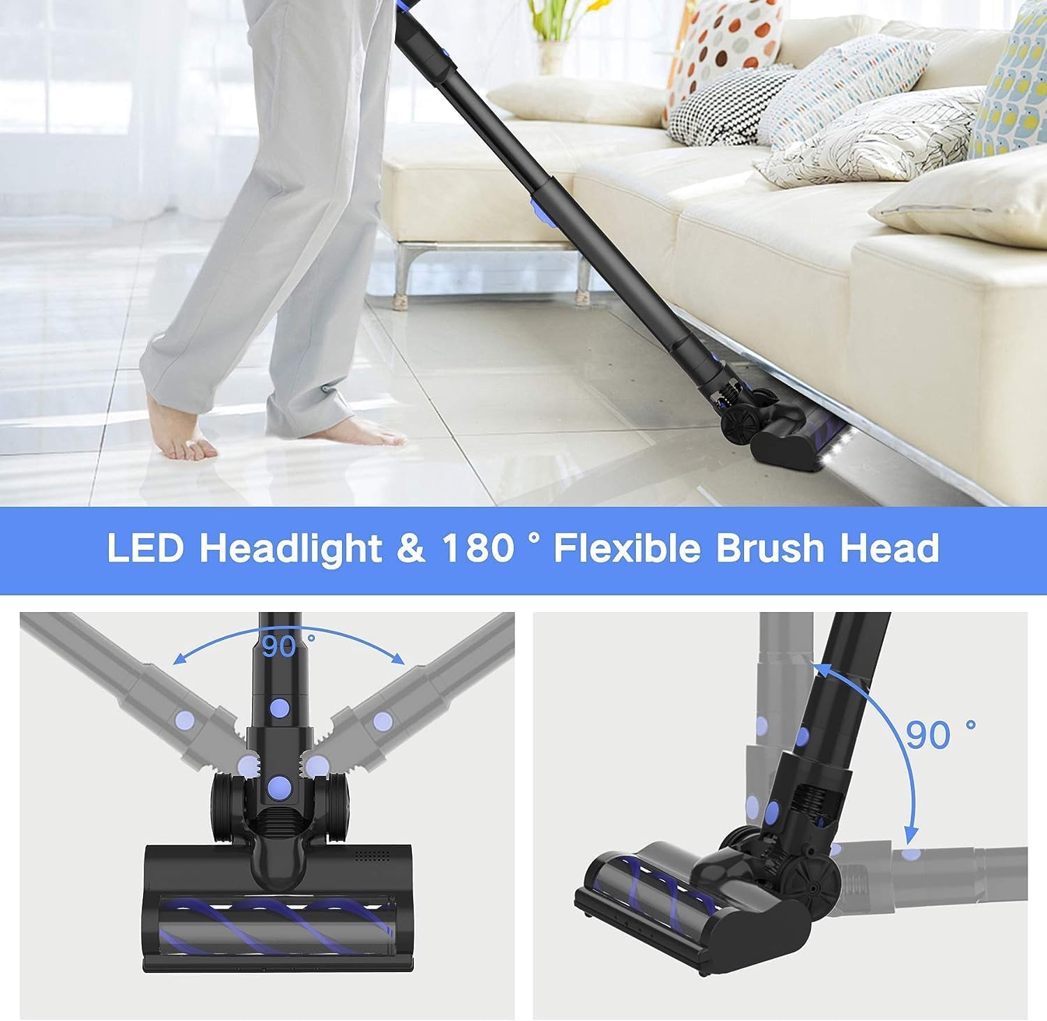 WOWGO 6-in-1 Cordless Vacuum Cleaner, Handheld and Stick Vacuum with 40-Minute Runtime