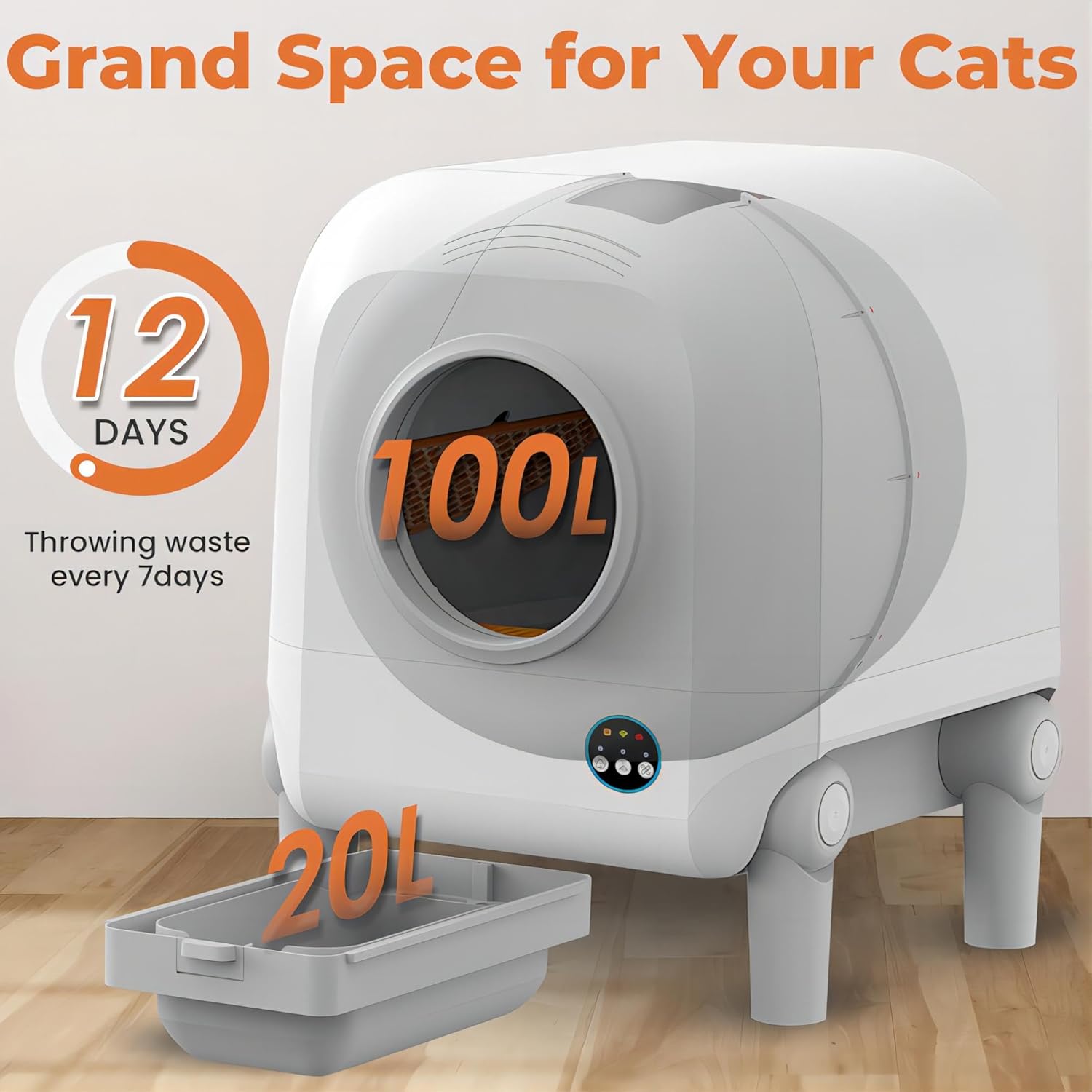 Self-Cleaning Cat Litter Box - X-Large Automatic Model with Advanced Features