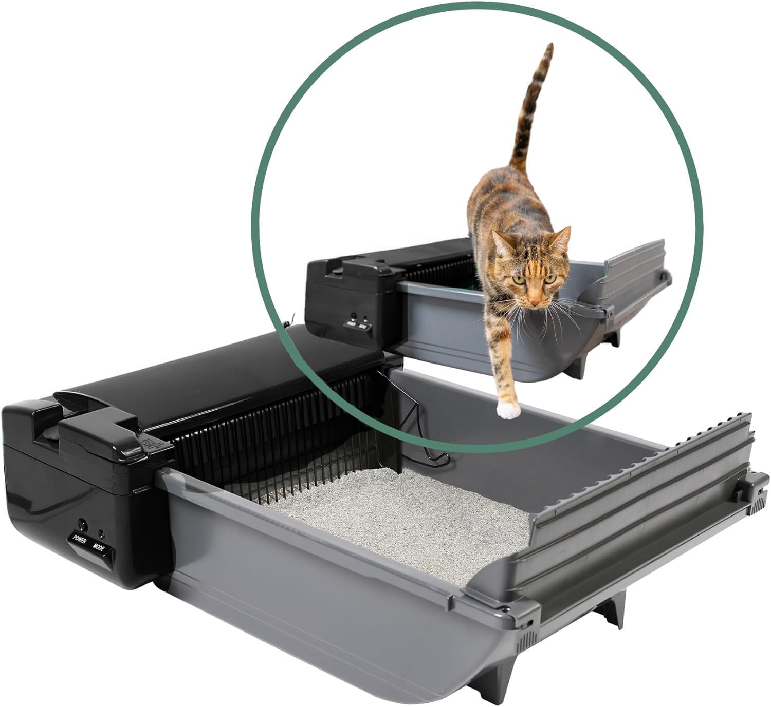 Pet Zone Smart Scoop Selbstreinigende Katzentoilette – Halbautomatisch mit 6 Beuteln und Kohlefilter für bis zu 2 Katzen (2,7–7,2 kg)