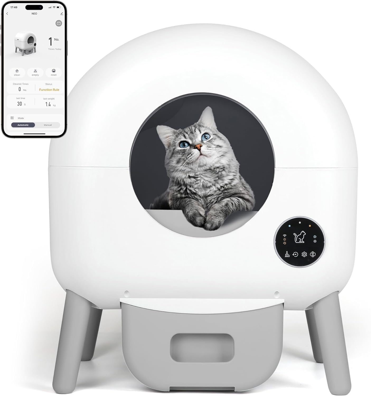 Self-Cleaning Cat Litter Box - 25-Gallon Automatic Litter Box with App Control