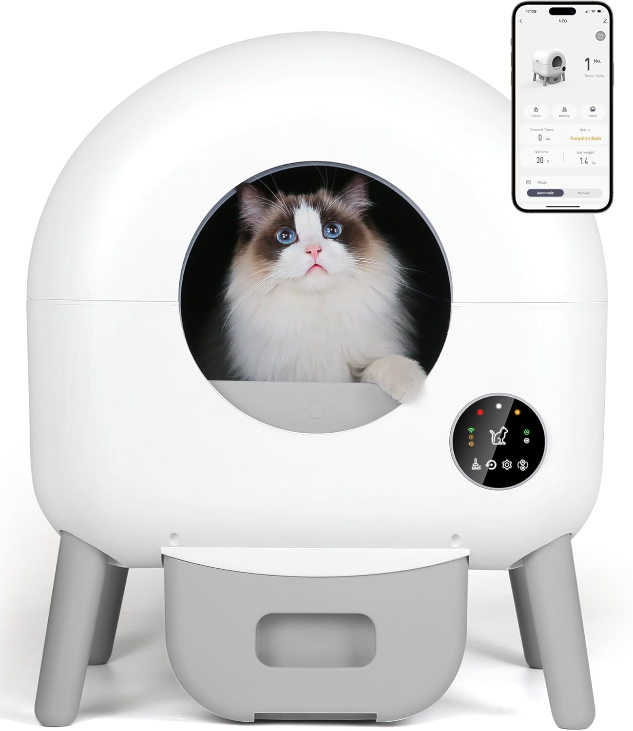 Self-Cleaning Cat Litter Box - 25-Gallon Automatic Litter Box with App Control