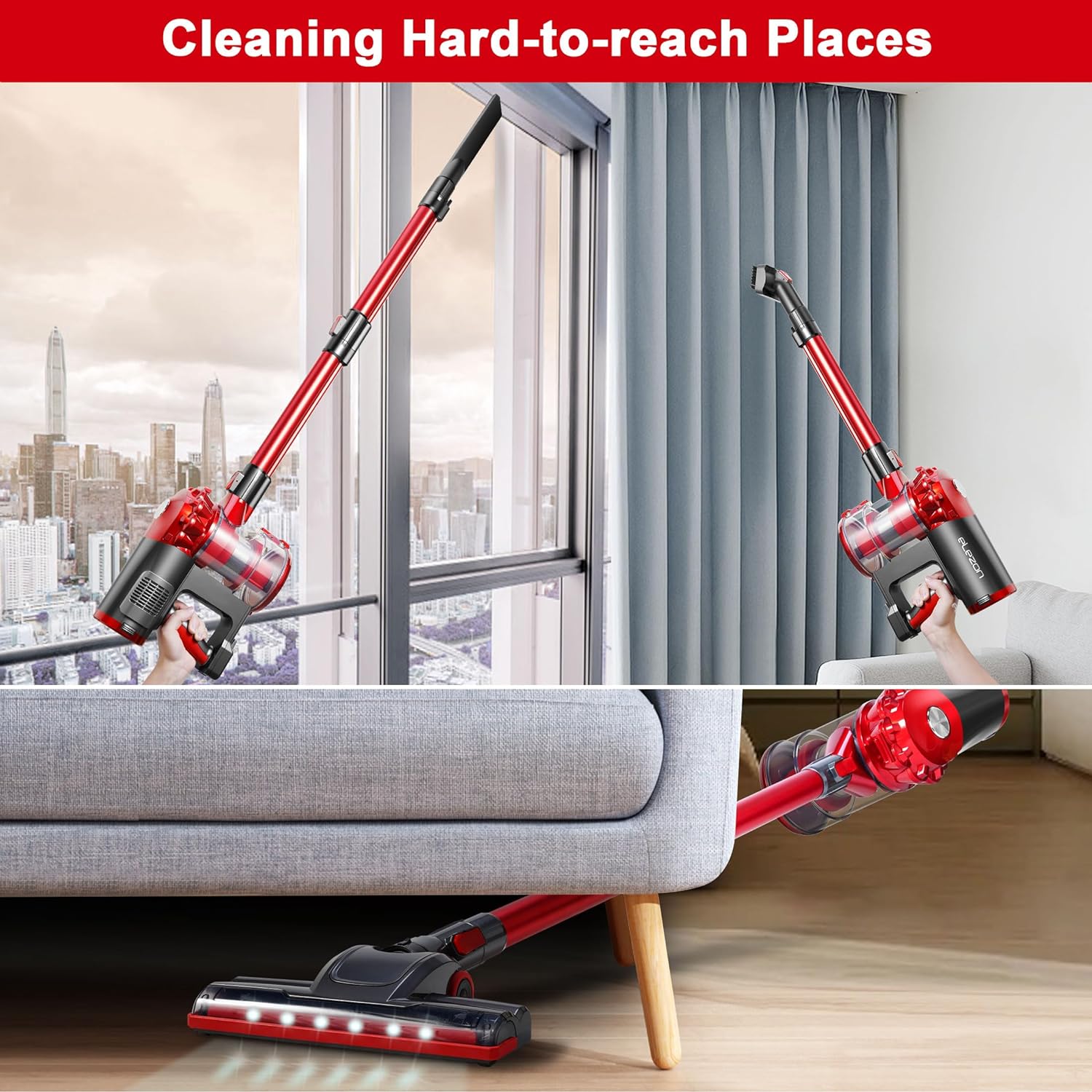 A200 Cordless Vacuum Cleaner - Rechargeable and Powerful with Multi-Cyclone Bagless System