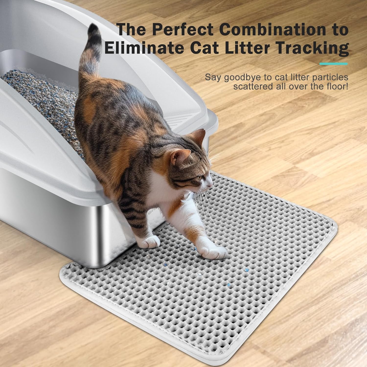 Stainless Steel Enclosed Cat Litter Box with Lid | Extra Large XL Litter Box for Big Cats