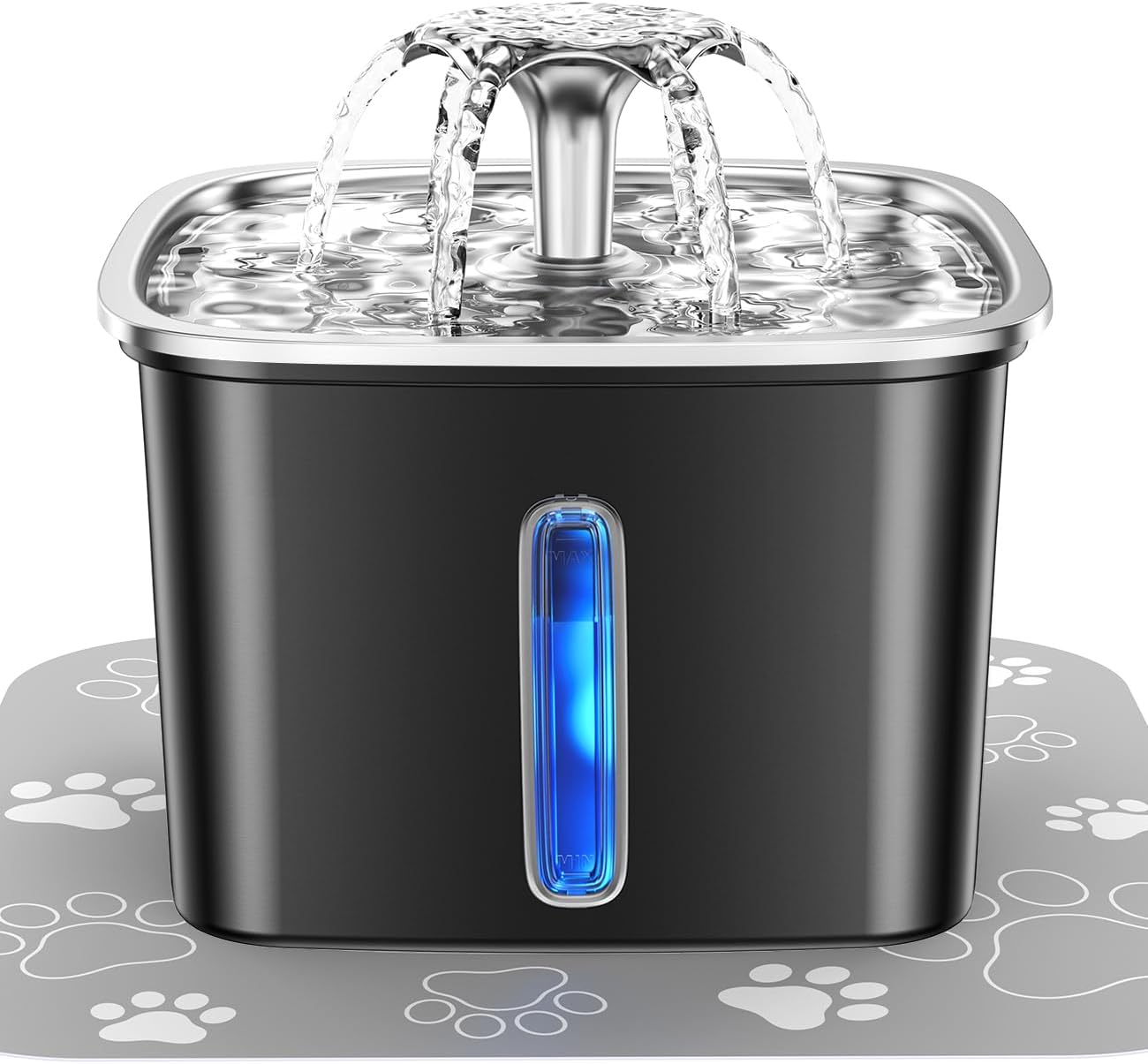 Veken Award-Winning Stainless Steel Pet Water Fountain - 95 oz