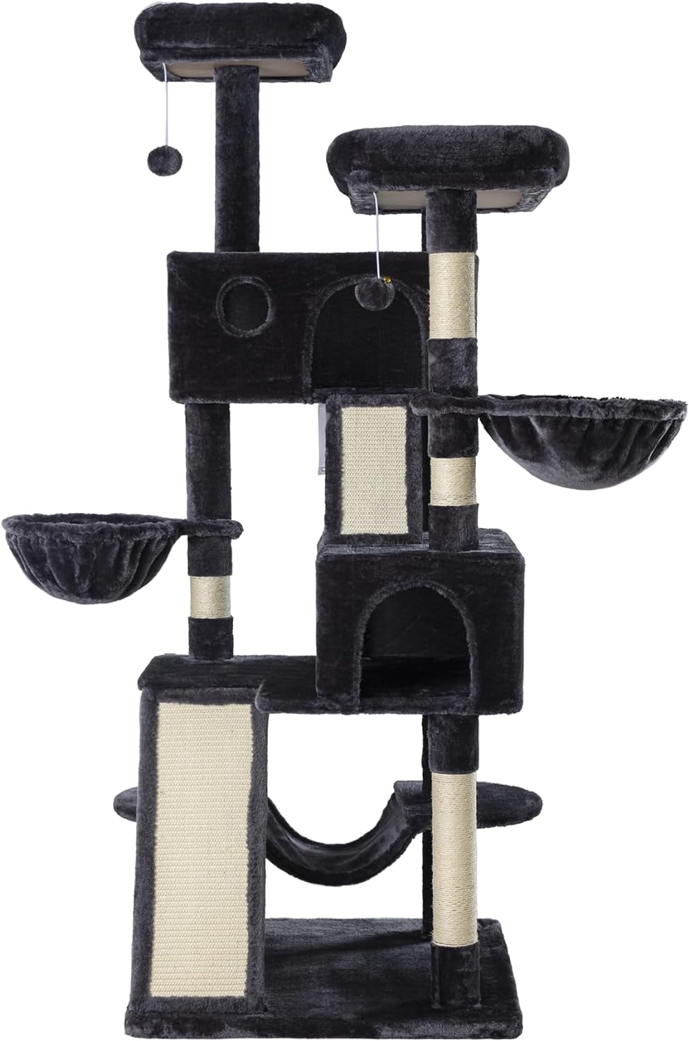 MUTICOR 5.5 Feet Large Multi-Level Cat Tree Tower for Big Indoor Cats with Plush Perches, Sisal Scratching Posts, Hammock