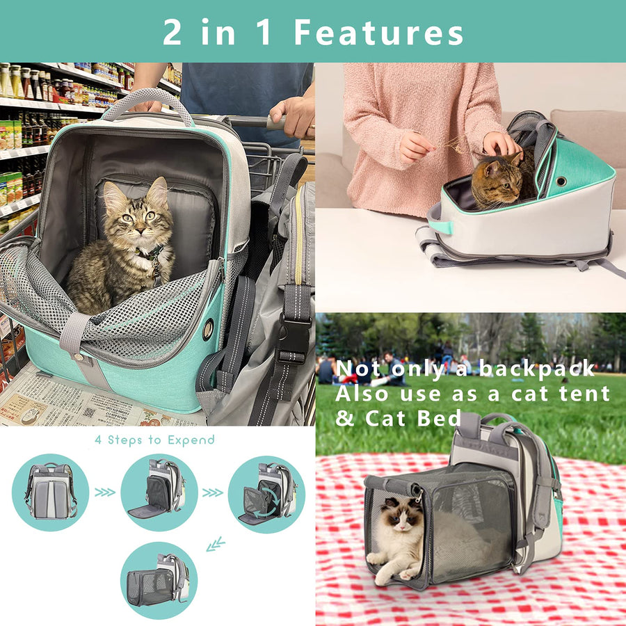 ELLONI Cat Backpack Expandable - Pet Carrier Backpack