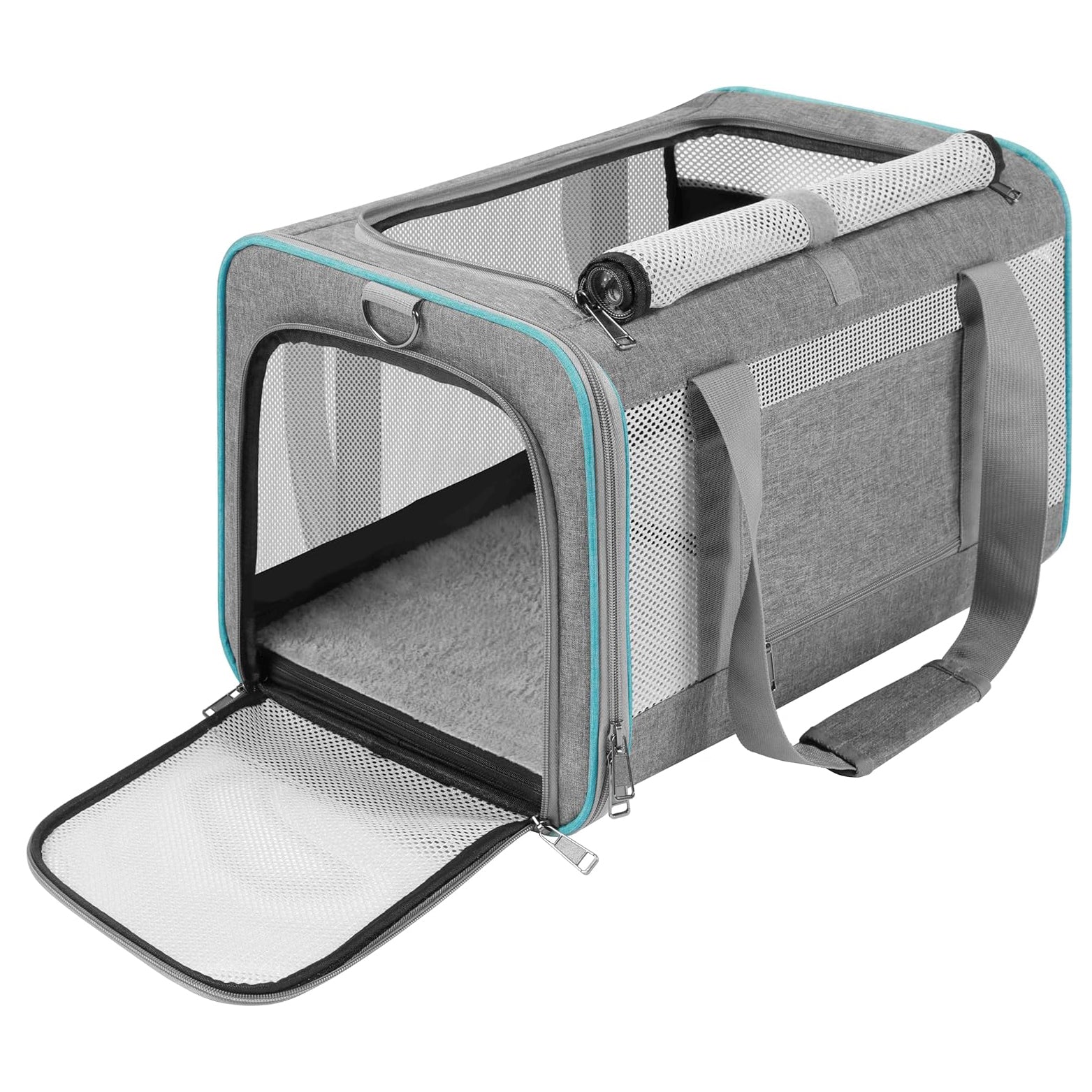 Premium Pet Carrier for Large Cats and Small Dogs - Soft-Sided Travel Bag, Collapsible Design, Top-Load Access