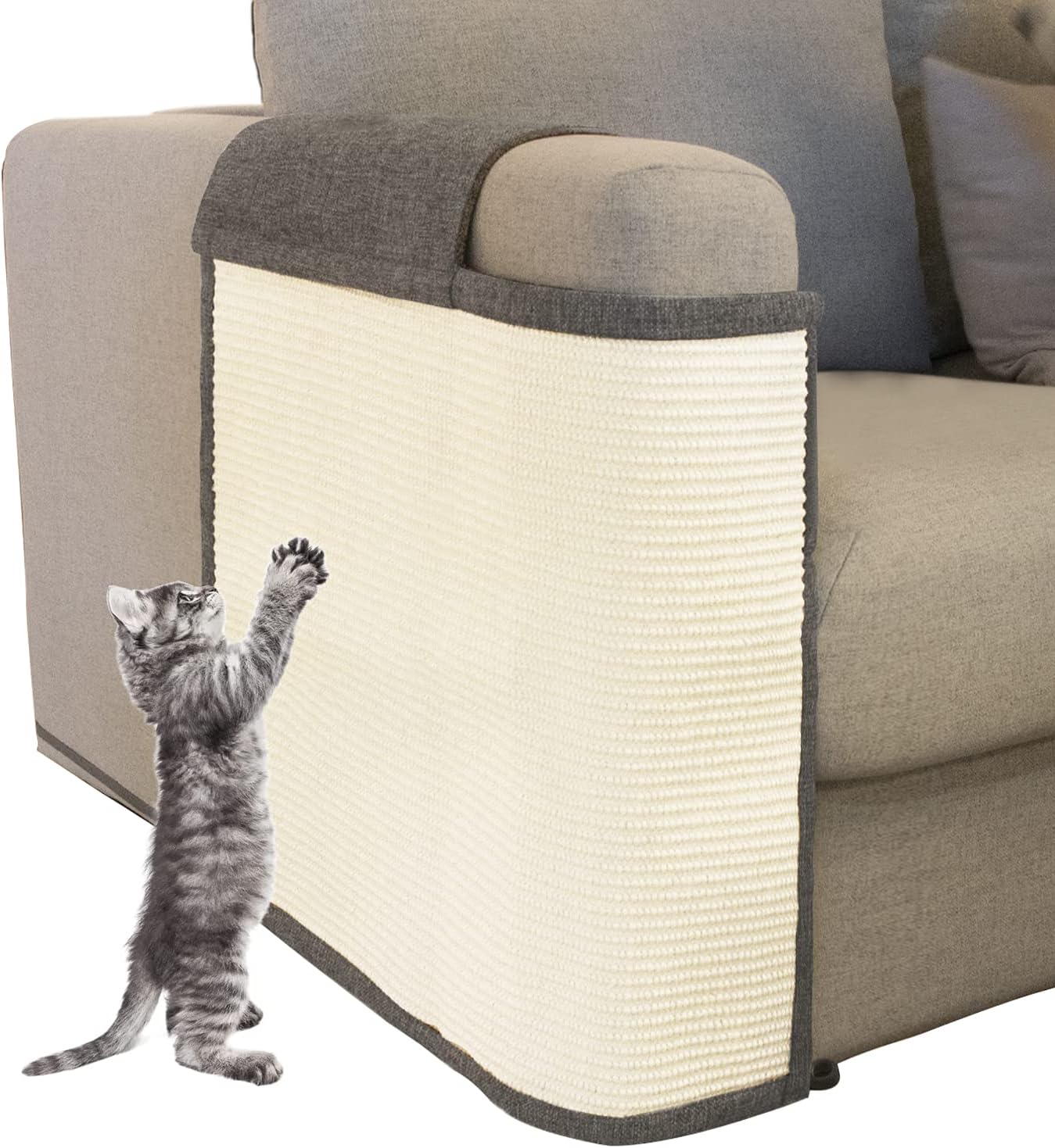 Cat Furniture Protector with Natural Sisal for Sofas and Chairs