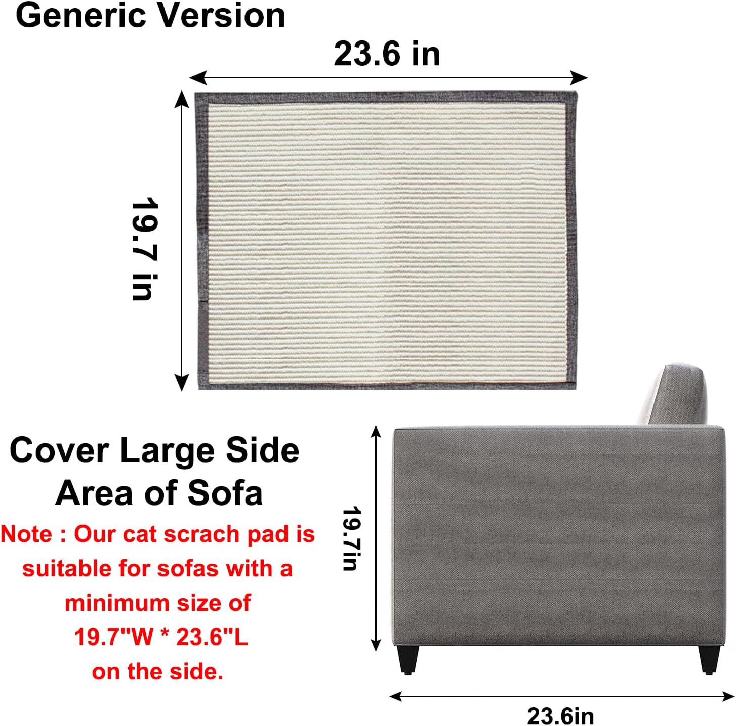 Cat Furniture Protector with Natural Sisal for Sofas and Chairs