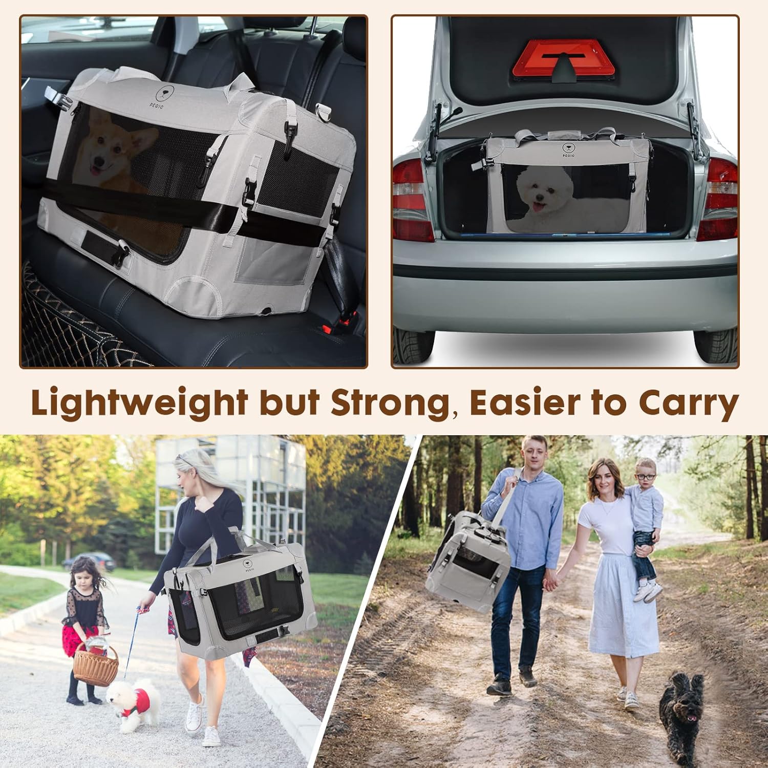 Extra Large Cat Carrier for Two Cats - Portable, Soft-Sided Pet Carrier for Travel and Everyday Use, Dimensions: 24" x 16" x 16"