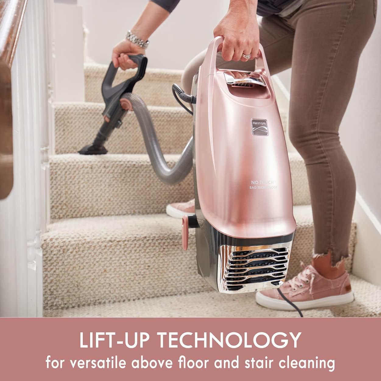 Kenmore Intuition BU4050 Bagged Upright Vacuum with Hair Eliminator Brushroll and Pet HandiMate Tool, Rose Gold