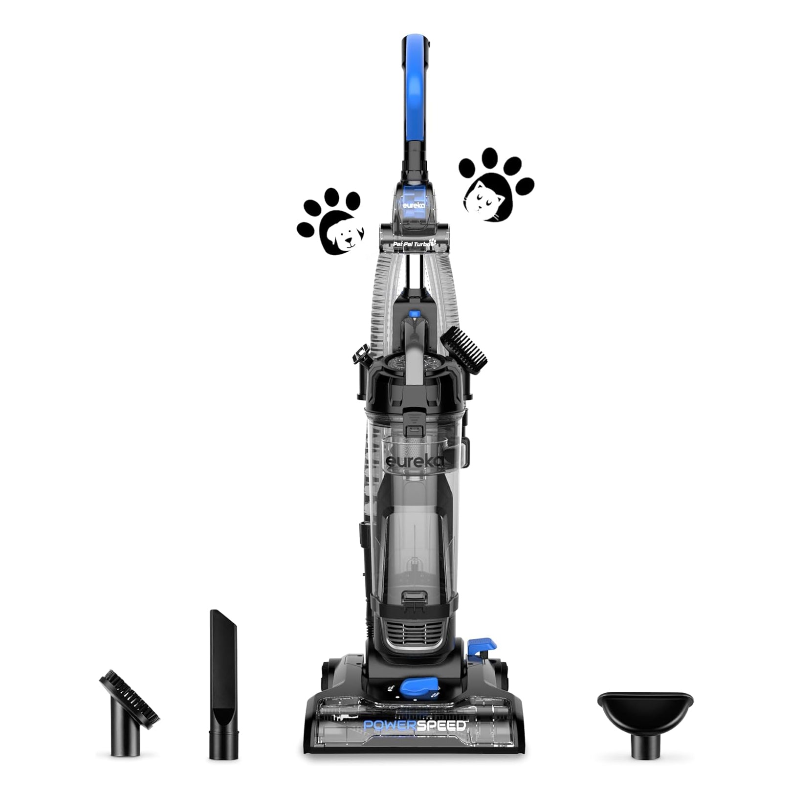 Eureka PowerSpeed ​​Leichter beutelloser Stielstaubsauger mit Turbobürste für Haustiere, Schwarz