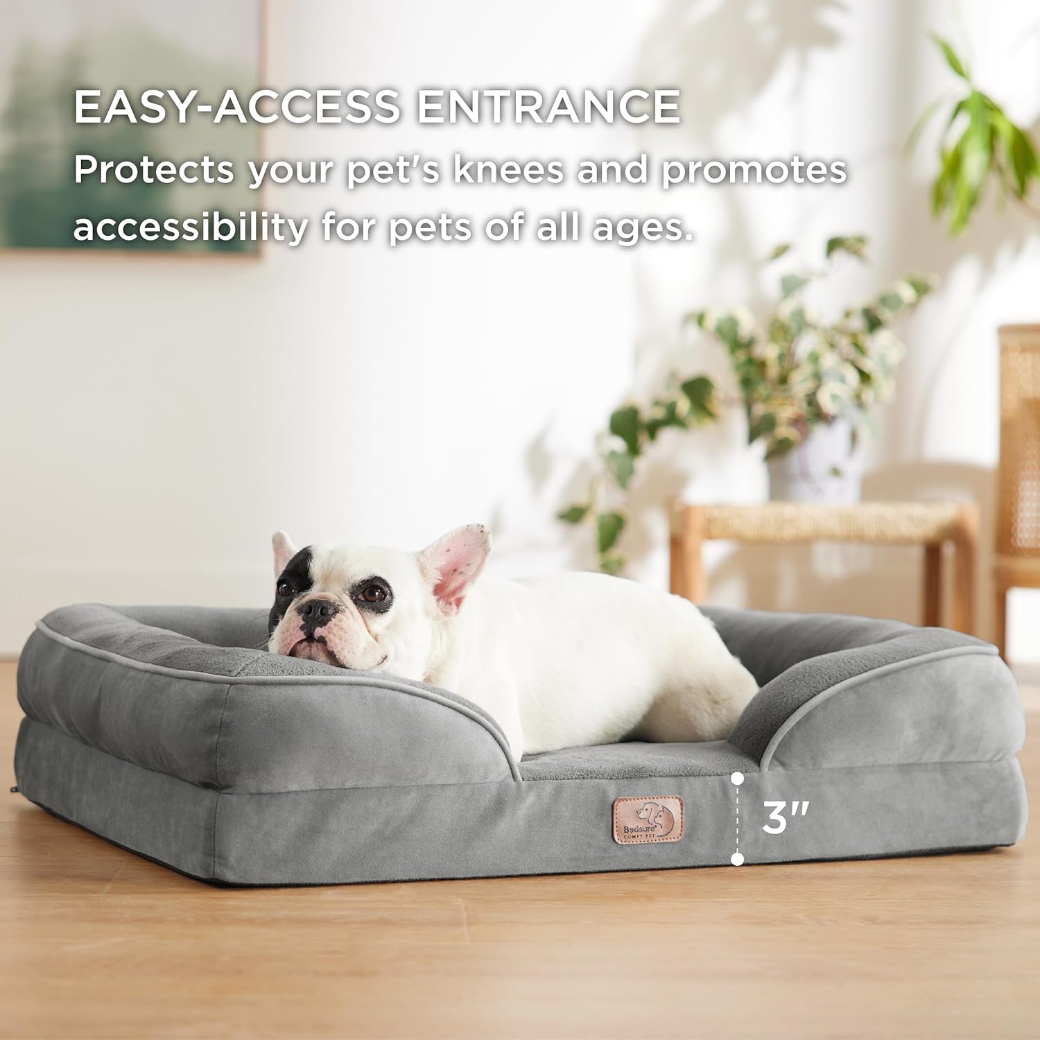 Bedsure Orthopedic Dog Bed for Medium Dogs – Waterproof and Supportive Foam Pet Sofa