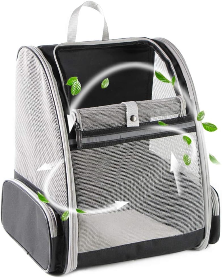 Texsens Premium Traveler Bubble Backpack Pet Carrier for Cats and Dogs - Black