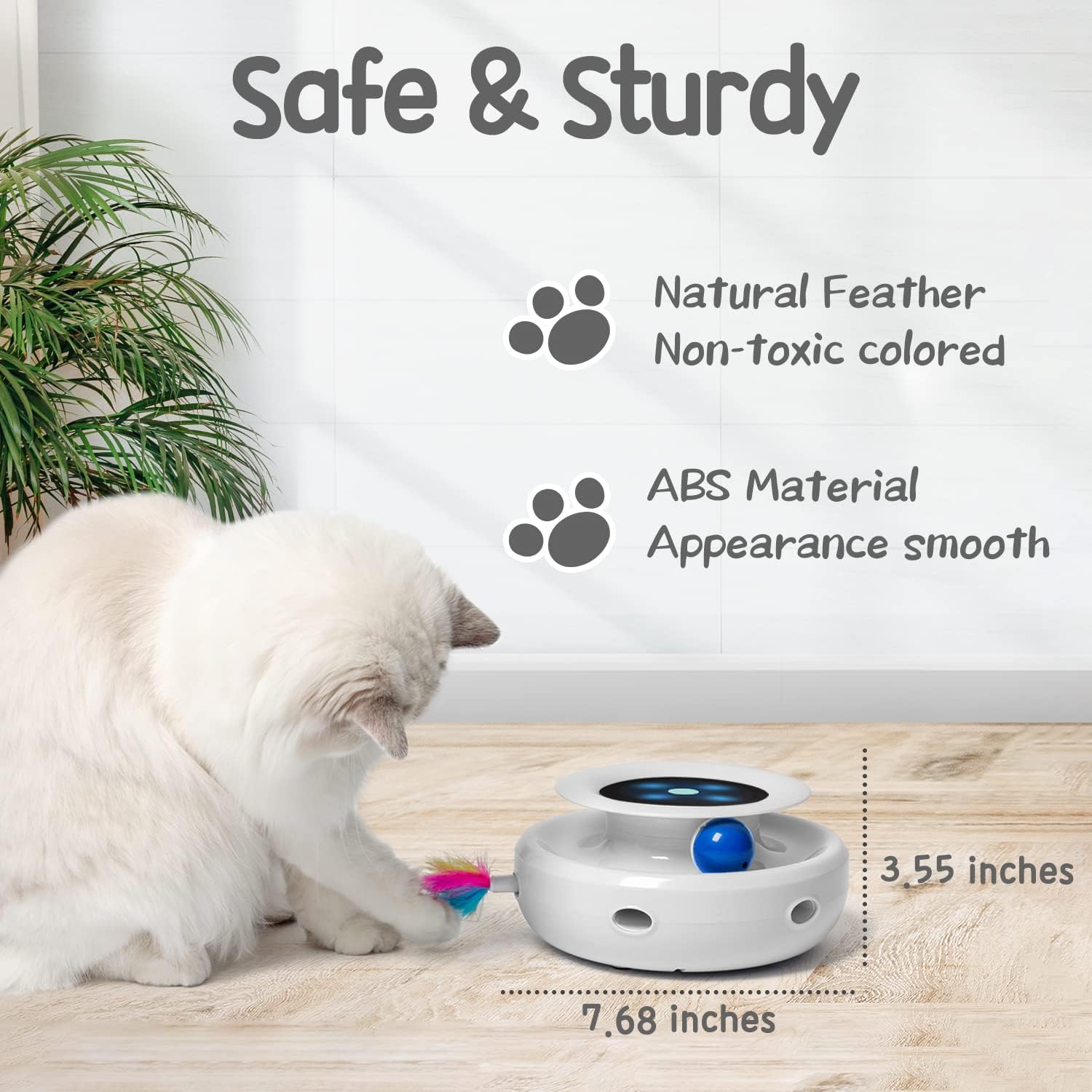 ORSDA 2-in-1 Interactive Cat Toy with Automatic Timer, Spinning Balls, and Ambush Mouse for Indoor Entertainment