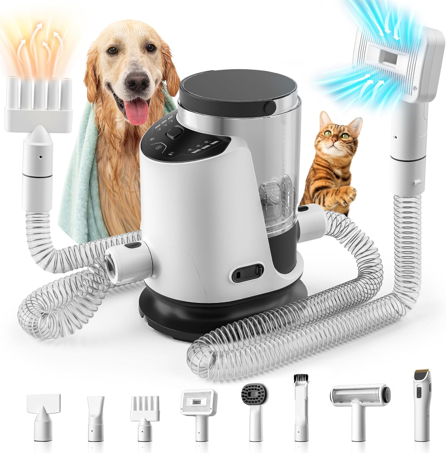 3-in-1 Dog Grooming Kit with Vacuum, Hair Dryer and Electric Clippers