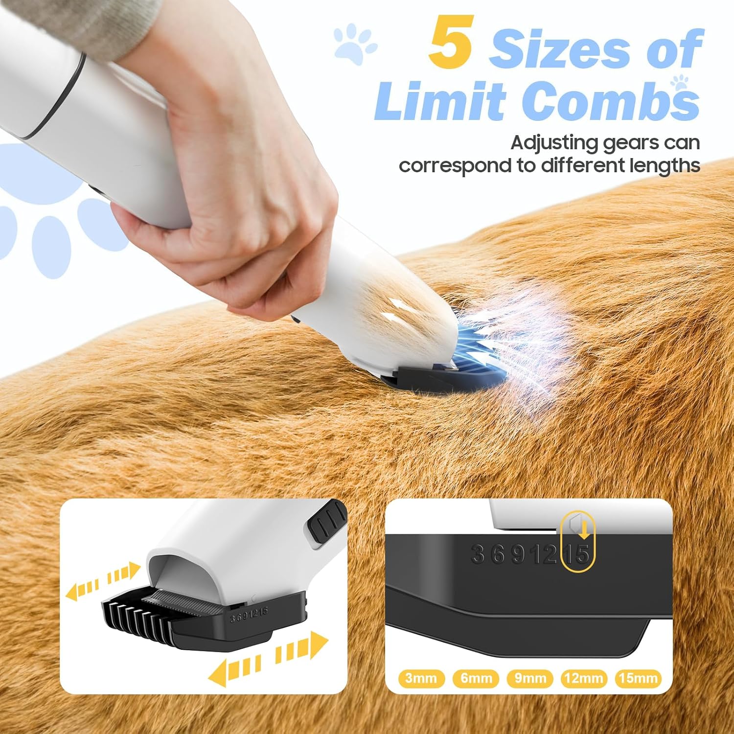 3-in-1 Dog Grooming Kit with Vacuum, Hair Dryer and Electric Clippers