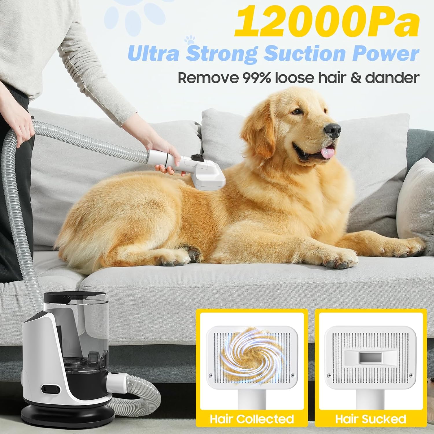 3-in-1 Dog Grooming Kit with Vacuum, Hair Dryer and Electric Clippers