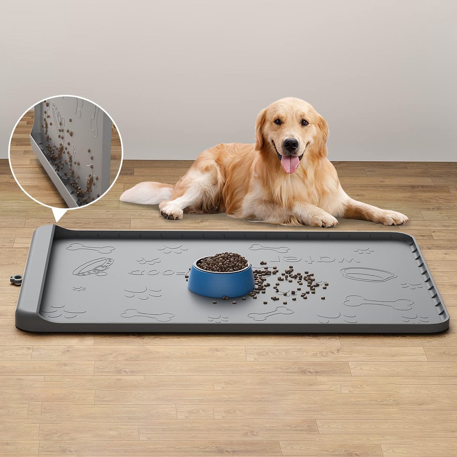 Carry360 Premium Silicone Dog Feeding Mat - Extra Large 36" x 24"