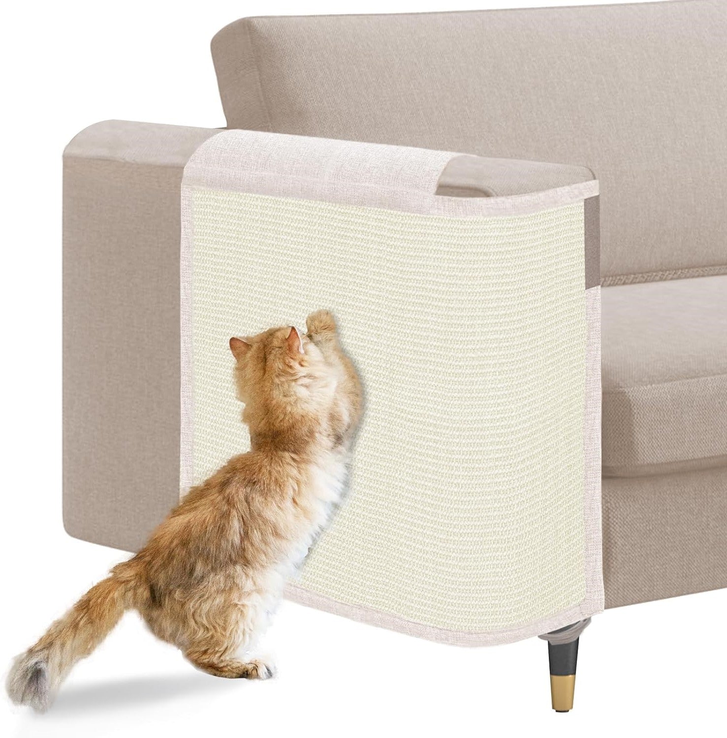 Cat Furniture Protector with Natural Sisal for Sofas and Chairs