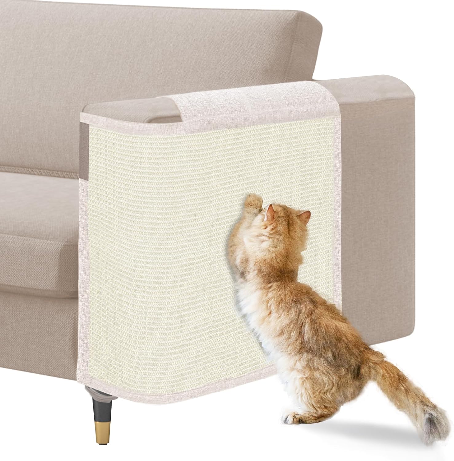 Cat Furniture Protector with Natural Sisal for Sofas and Chairs