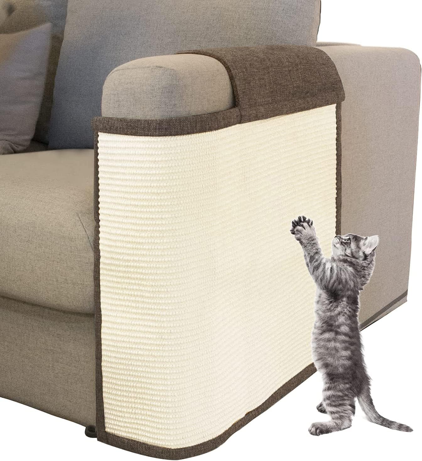 Cat Furniture Protector with Natural Sisal for Sofas and Chairs